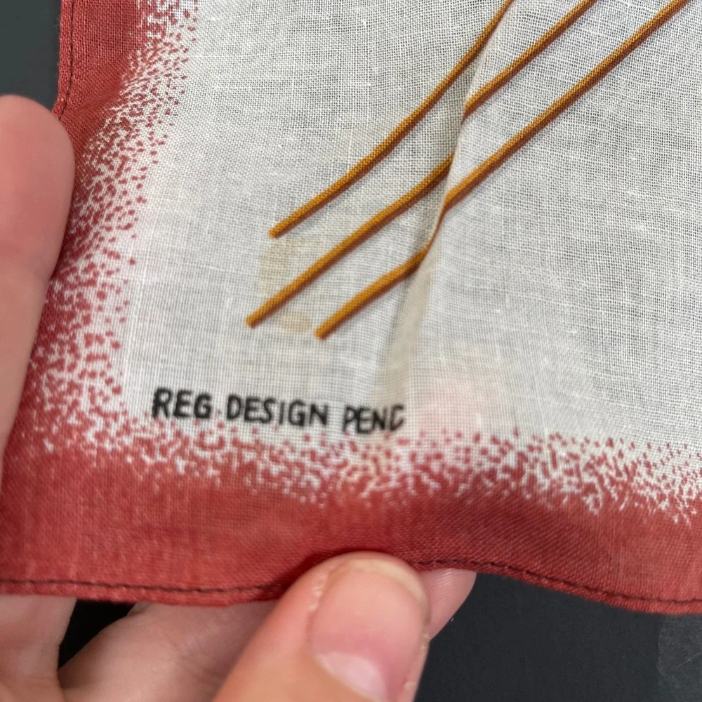 Vintage Aboriginal Weapons Linen Handkerchief Australia By Heil Souvenir 60s 70s